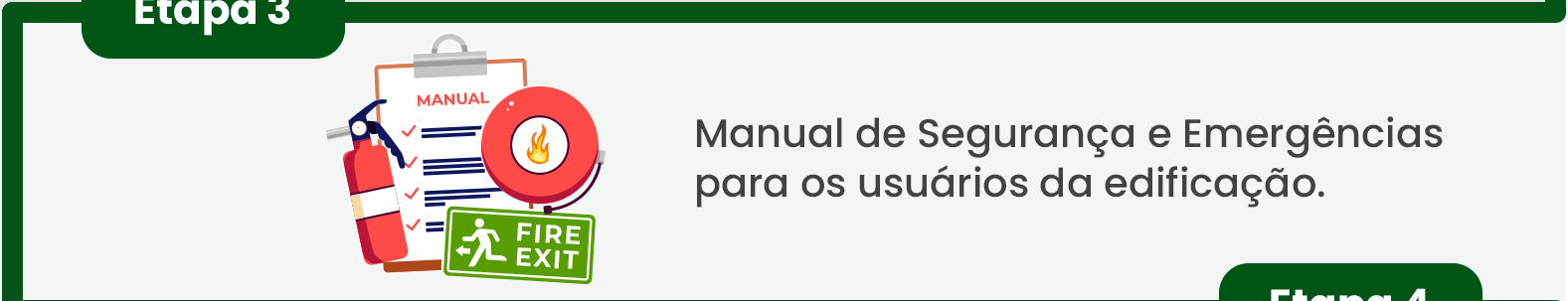 Passo 3: Manual de Segurança e Emergências para os usuários da edificação.